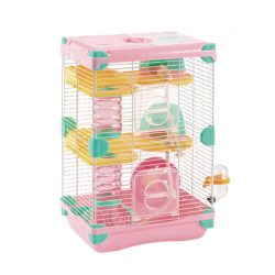 JAULA PLASTICA PARA HAMSTER ROSA 2 PISOS